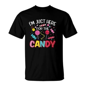 I Am Just Here For The Candy Halloween Cute Lollipop Sweets T-Shirt - Seseable