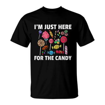 I Am Just Here For The Candy Lollipop Sweets Gift Halloween T-Shirt - Seseable