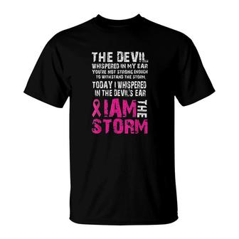I Am The Storm Pink Ribbon T-Shirt | Mazezy