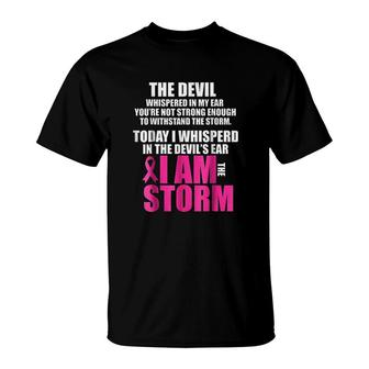 I Am The Storm Pink Ribbons T-Shirt | Mazezy