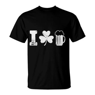 I Clover Beer Love St Patrick's Day Irish Drinking T-Shirt | Mazezy