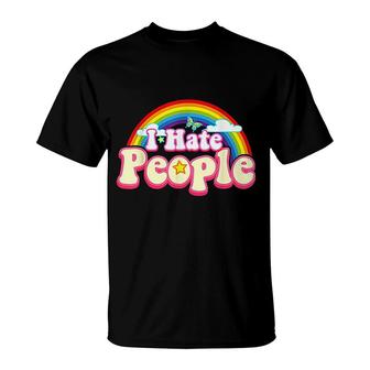 I Hate People Rainbow Theme T-Shirt | Mazezy