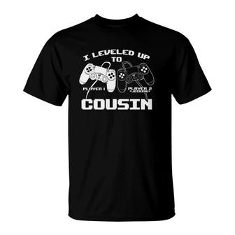 I Leveled Up To Cousin Gaming Baby Announcement T-Shirt | Mazezy