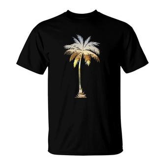 I Live Life Palm Tree Silhouette Tropical Beach Sunset T-Shirt | Mazezy