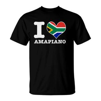I Love Amapiano South African Flag Dj Design T-Shirt | Mazezy