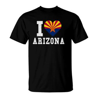 I Love Arizona Heart State Pride Flag T-Shirt | Mazezy