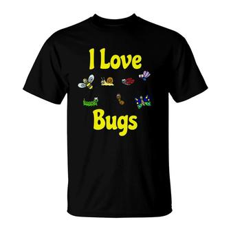 I Love Bugs Insects Fans T-Shirt | Mazezy