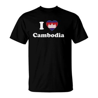 I Love Cambodia I Heart Cambodia Cambodian T-Shirt | Mazezy