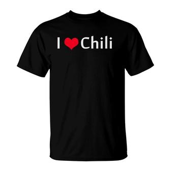 I Love Chili Tee Red Heart Chili Pepper T-Shirt | Mazezy