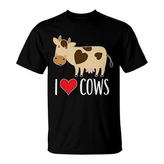 I Love Cows Dairy Farmer T-Shirt | Mazezy