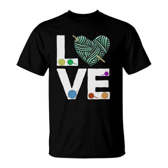 I Love Crochet And Knitting Funny Crocheting Lover T-Shirt | Mazezy