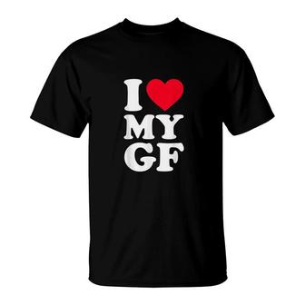 I Love My Girlfriend I Heart My Girlfriend Big Red T-Shirt - Seseable