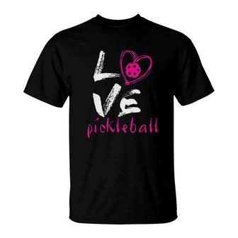 I Love Pickleball Funny Pickle Ball T-Shirt | Mazezy