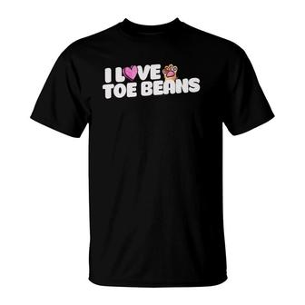 I Love Toe Beans Funny Cat People Gifts T-Shirt | Mazezy