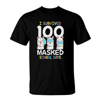 I Survived 100 School Days Llama T-Shirt | Mazezy