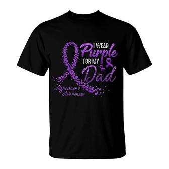 I Wear Purple For Dad T-Shirt | Mazezy