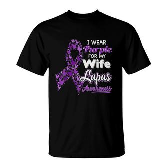 I Wear Purple For My Wife Lupus Awareness T-Shirt - Thegiftio UK
