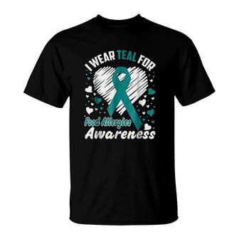I Wear Teal For Food Allergies Awareness T-Shirt | Mazezy