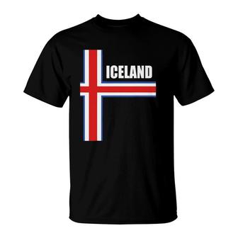 Iceland Soccer Jersey Style Flag Fan Icelandic Team National T-Shirt | Mazezy