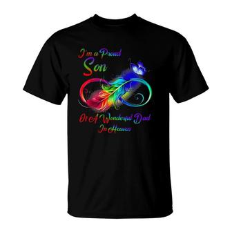 I'm A Proud Son Of A Wonderful Dad In Heaven Gifts T-Shirt | Mazezy