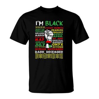 I'm Black Every Month Power Fist Cool African American Gifts T-Shirt | Mazezy DE