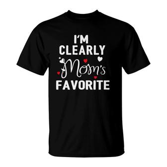 I'm Clearly Mom's Favorite Funny Sibling Humor Son Daughter T-Shirt | Mazezy