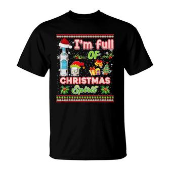 I'm Full Of Christmas Spirit Holiday Party Christmas T-Shirt | Mazezy