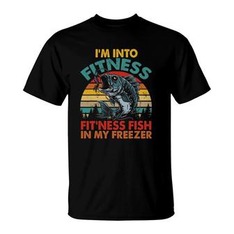 I'm Into Fitness Fit'ness Fish In My Freezer Funny Fishing T-Shirt | Mazezy