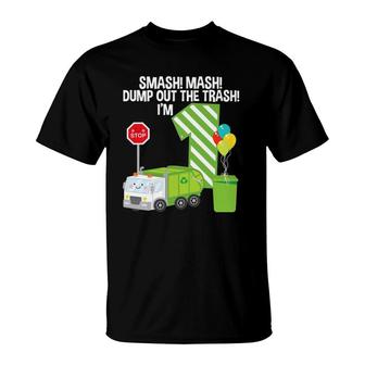 I'm One 1 Year Old 1St Birthday Boy Garbage Truck Toddler T-Shirt | Mazezy
