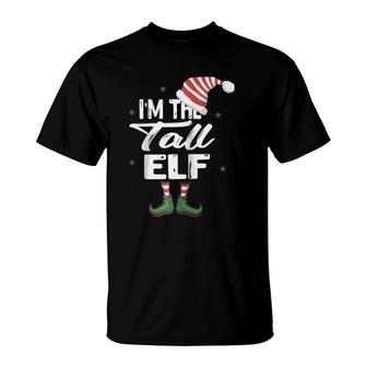 I'm The Tall Elf Christmas Eve Xmas Elf Squad Costume Raglan Baseball Tee T-Shirt | Mazezy