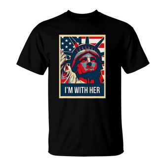 I'm With Her Vintage Statue Of Liberty New York T-Shirt | Mazezy
