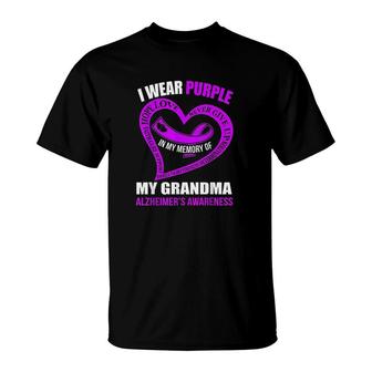 In My Memory Of My Grandma Awareness T-Shirt | Mazezy