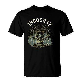 Indoorsy Outdoorsy Gift Ironic Nature T-Shirt | Mazezy CA