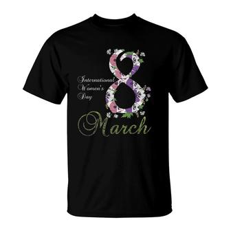 International Women's Day Tee Pansy Flower March 8Th 2022 Ver2 T-Shirt | Mazezy