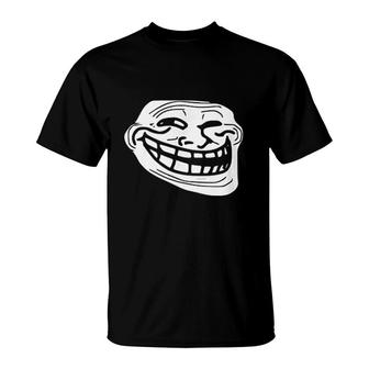 Internet Troll Meme Big Smiley Face T-Shirt | Mazezy