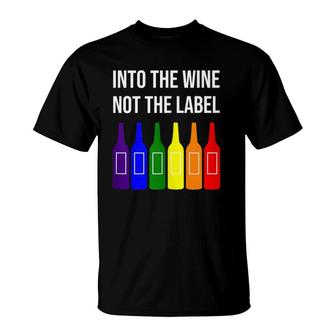 Into The Wine Not The Label Lgbtq Rainbow Gay Pride Month Tank Top T-Shirt | Mazezy