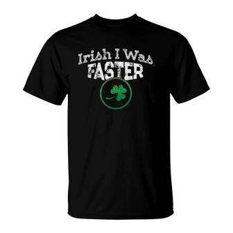 Irish I Was Faster Runner Running St Patricks T-Shirt | Mazezy UK