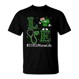 Irish Nurse St Patricks Day Love Cvicu Nurse Life T-Shirt | Mazezy