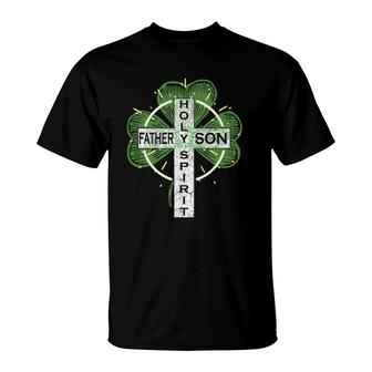 Irish Shamrock St Patrick's Day Father Son Spirit Religious T-Shirt | Mazezy CA