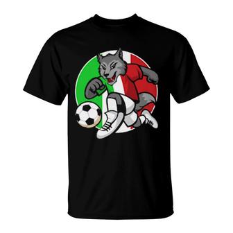 Italy 2021 Italy Wolf With Flag T-Shirt | Mazezy
