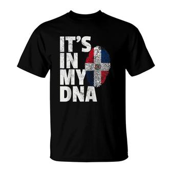 It's In My Dna Dominican Republic Flag Official Pride Gift Raglan Baseball Tee T-Shirt | Mazezy