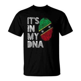 It's In My Dna Saint Kitts And Nevis Flag Fingerprint T-Shirt | Mazezy