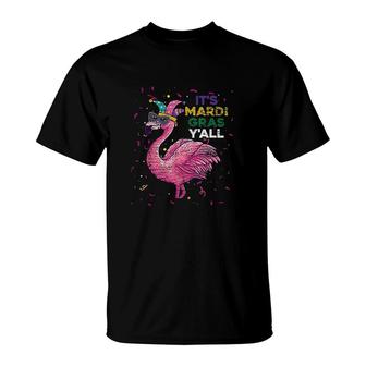 Its Mardi Gras Yall Flamingo Mardi Gras Costume T-shirt - Thegiftio