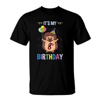 It's My 8Th Birthday Hedgehog T-Shirt | Mazezy