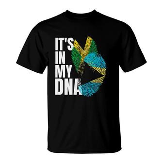 Jamaican And Bahamian Mix Dna Flag Heritage Premium T-Shirt | Mazezy