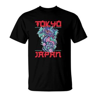 Japanese Gifts Tokyo Dragon Asian Retro 80S Style Japan T-Shirt | Mazezy
