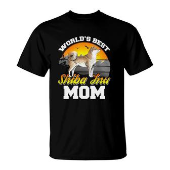 Japanese Kawaii Worlds Best Shiba Inu Mom Spitz Breed T-Shirt | Mazezy