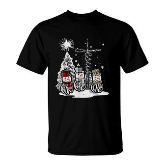 Jesus Faith Hope Love Snowman Funny Xmas For Christian T-Shirt - Thegiftio UK