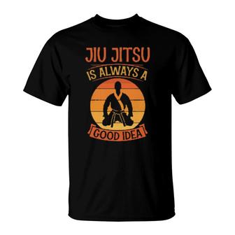 Jiu Jitsu Is Always A Good Idea Retro Vintage Style T-Shirt | Mazezy