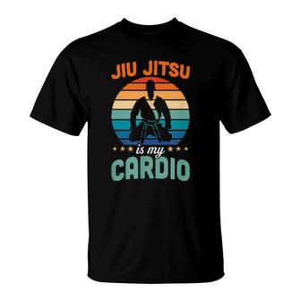 Jiu Jitsu Is My Cardio Bjj Training Retro Style T-Shirt | Mazezy